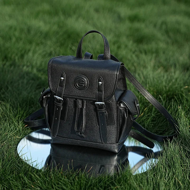 Genuine Leather Korean Style Women Backpack Anti-Theft Large Capacity Travel Shoulder Bag Handbag