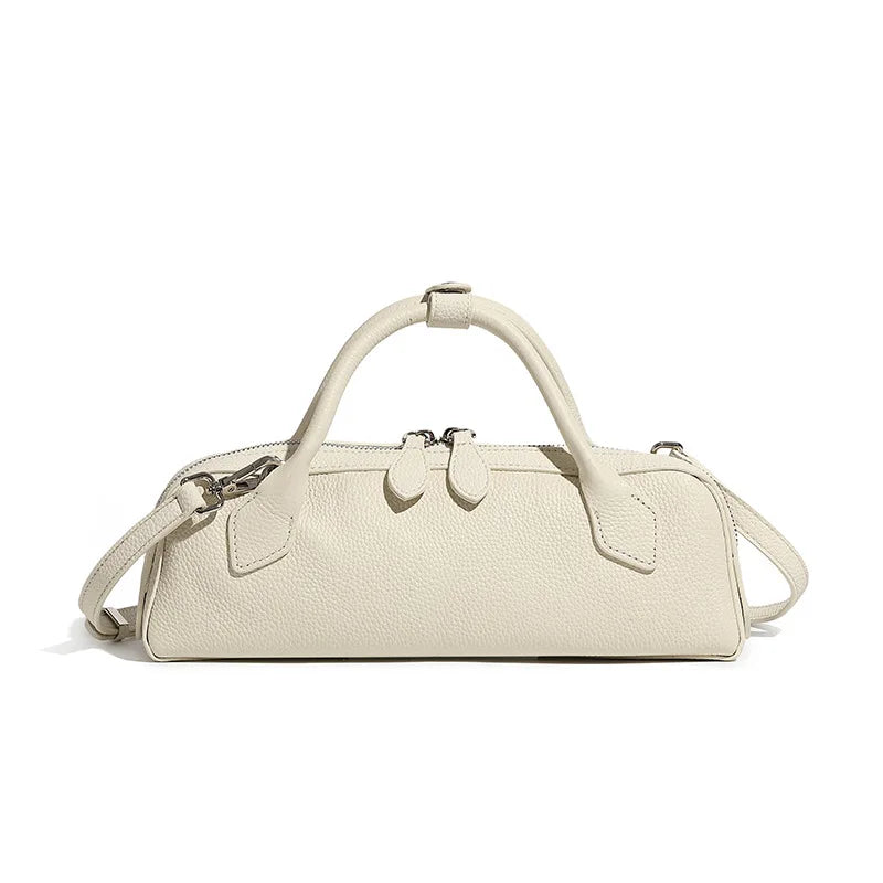 Women Genuine Leather Shoulder Bag 2025 New Large Capacity Baguette Underarm Tote Handbag for Work and Daily Use