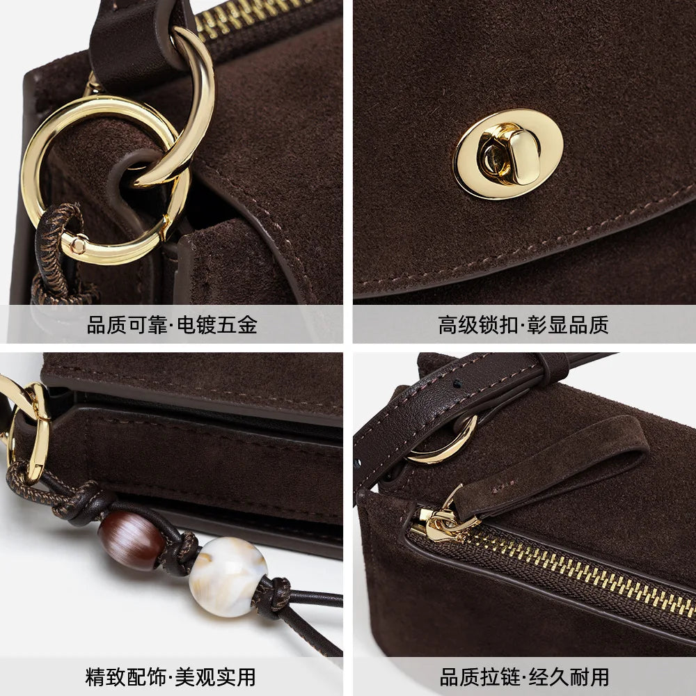 Autumn Winter New Fashion Small Leather Crossbody Bag Women Retro Luxury Shoulder Handbag Tote Purse