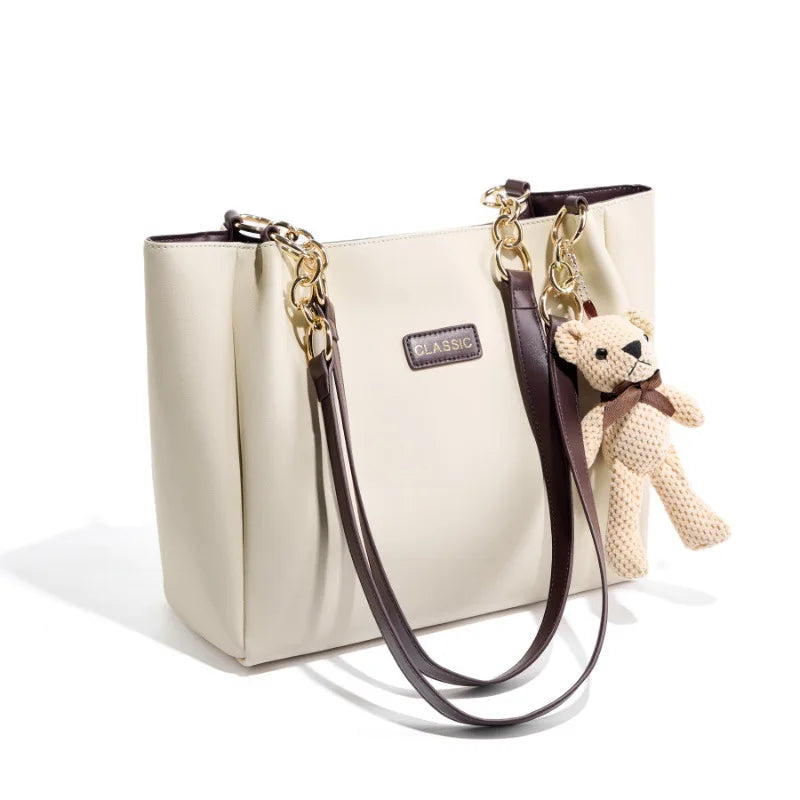 2025 New Women Genuine Leather Tote Bag Large Capacity Summer Casual Shoulder Bag Fashion Handbag for Work