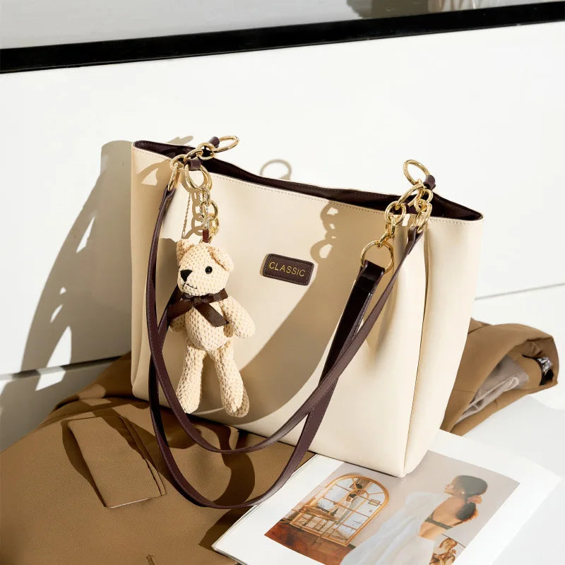 2025 New Women Genuine Leather Tote Bag Large Capacity Summer Casual Shoulder Bag Fashion Handbag for Work