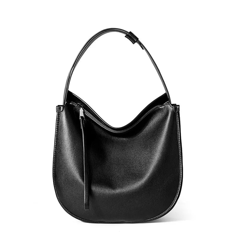2025 Minimalist Soft Leather Tote Bag Large Capacity Shoulder Crossbody Bag for Work and Daily Use