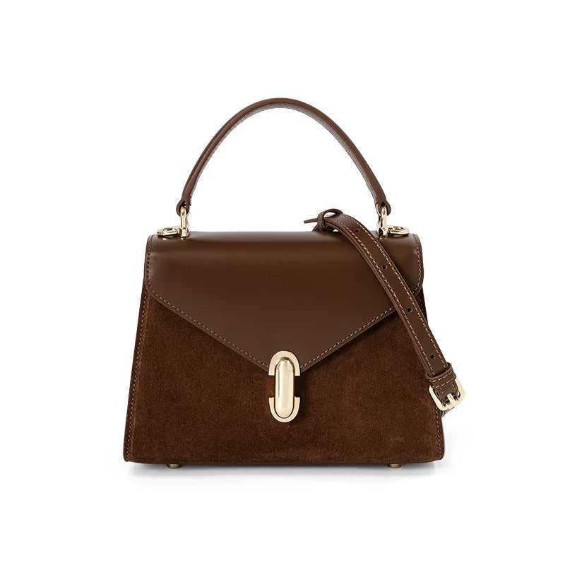 Korean Style Handbag Small Shoulder Bag New Luxury Feel Commuter Minimalist Crossbody Small Square Genuine Leather Women Bag