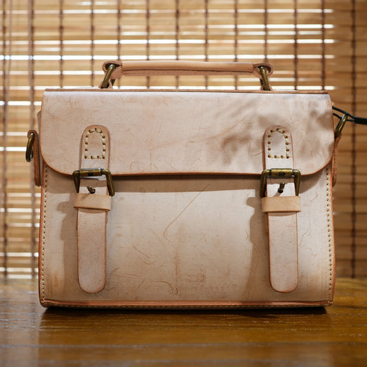 Genuine Leather Handbag Women's Top-Handle Bags Distressed Messenger Bag Ladies Crossbody Shoulder Bag Vintage Cover Hasp