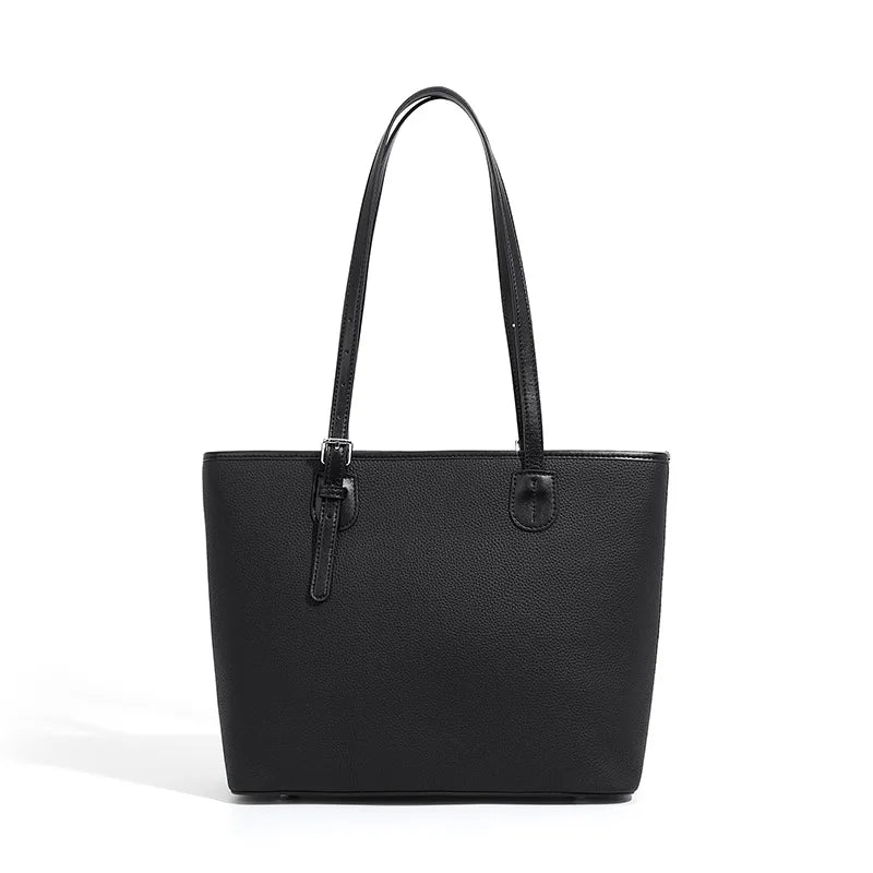 Large Capacity Genuine Leather Tote Bag for Women 2025 Spring Summer Fashion Versatile Shoulder Bucket Bag