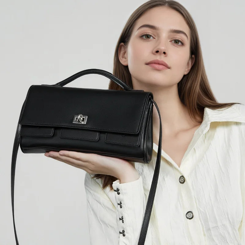 Women's Simple Solid Color Shoulder Bag 2025 New Trendy Crossbody Handbag Fashionable Minimalist Tote Bag