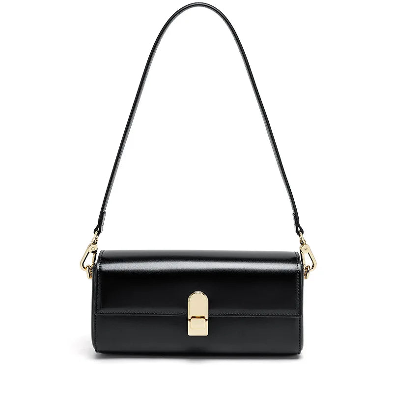 New Leather Women Bag Small Niche Baguette Cowhide High Quality Stylish Shoulder Crossbody Bag