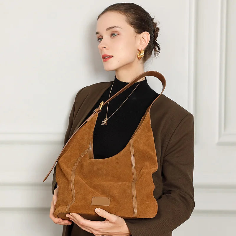 Women Large Tote Bag 2025 New Trend Genuine Leather Shoulder Underarm Bag Large Capacity Crossbody Satchel Handbag