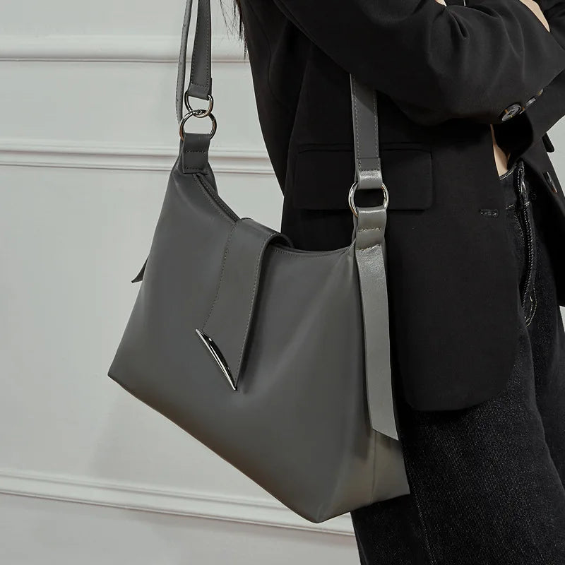 Genuine Leather Women Tote Bag Large Capacity Shoulder Crossbody Bag Elegant Luxury Hobo Handbag 2025 New Fashion