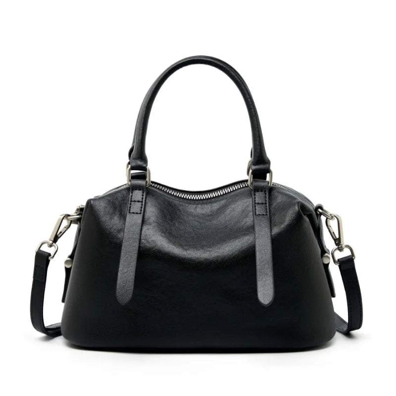 Genuine Leather Top Layer Tanned Handbag 2025 New Fashion Women Vintage Versatile Pillow Bag Ladies Tote