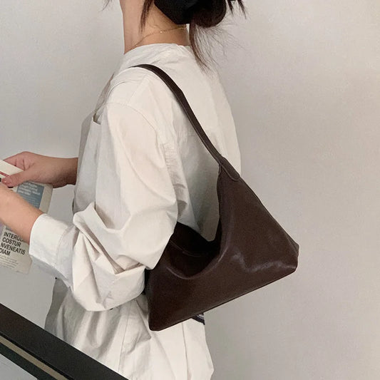 Genuine Leather Hobo Bag 2025 New Minimalist Vintage Small Crossbody Dumpling Bag