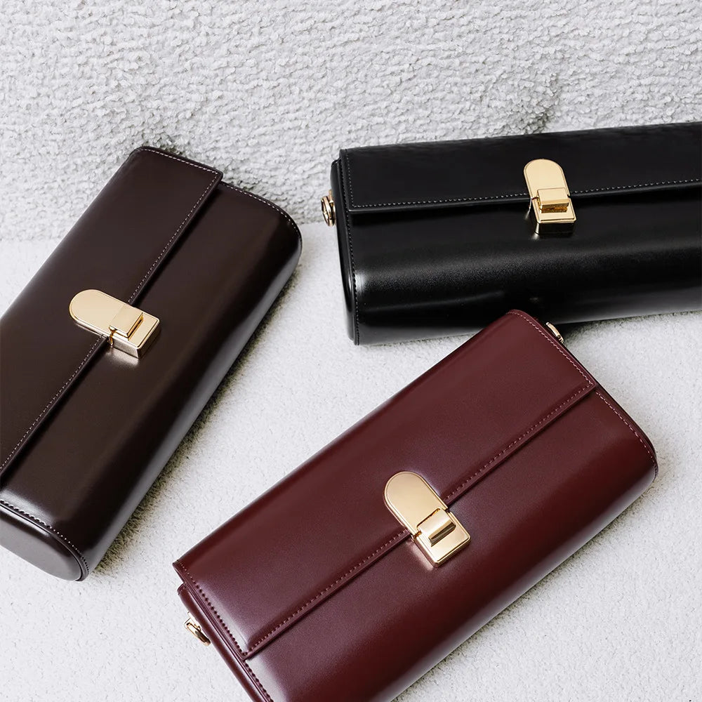 New Leather Women Bag Small Niche Baguette Cowhide High Quality Stylish Shoulder Crossbody Bag