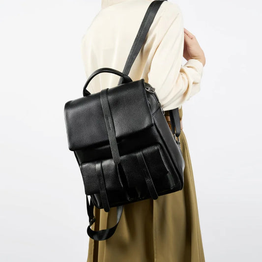 2025 New Fashion Women's Leather Backpack Large Capacity Multifunction Travel Daypack for Ladies