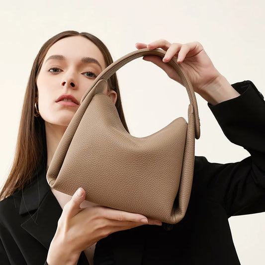 Genuine Leather Handbag Women's Cow Leather Crossbody Bag Luxury Shoulder Bag Women's Fashion Handbag Bucket Bag