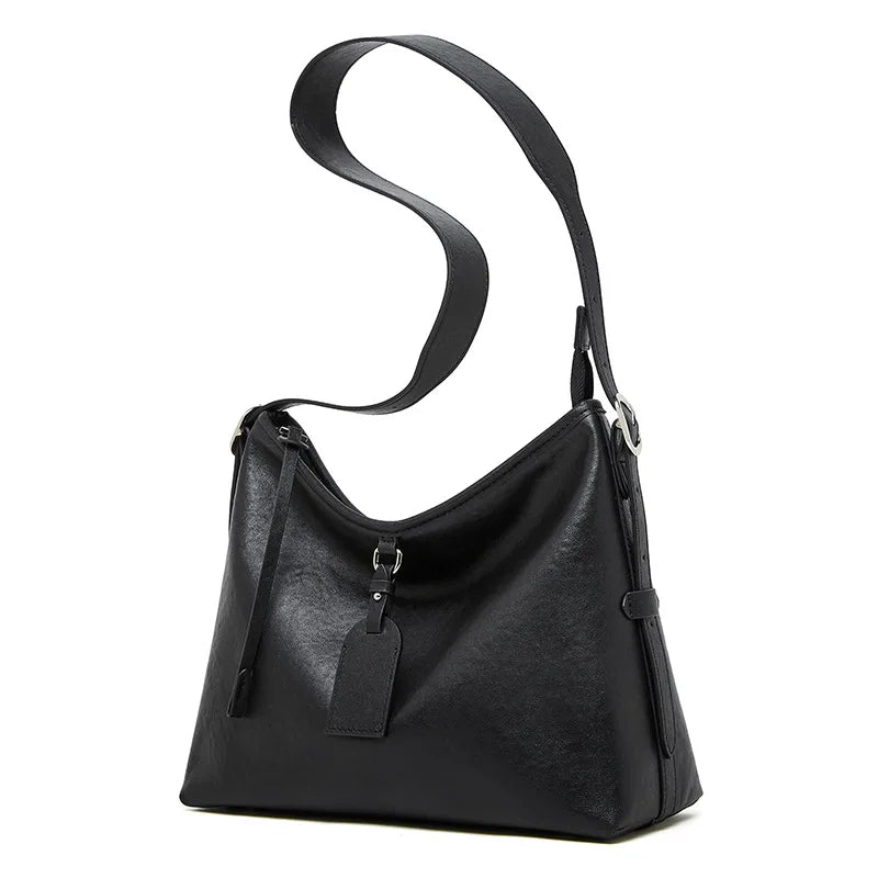 Genuine Leather Women Tote Bag Soft Style First Layer Cowhide Large Capacity Shoulder Crossbody Bag Simple Versatile