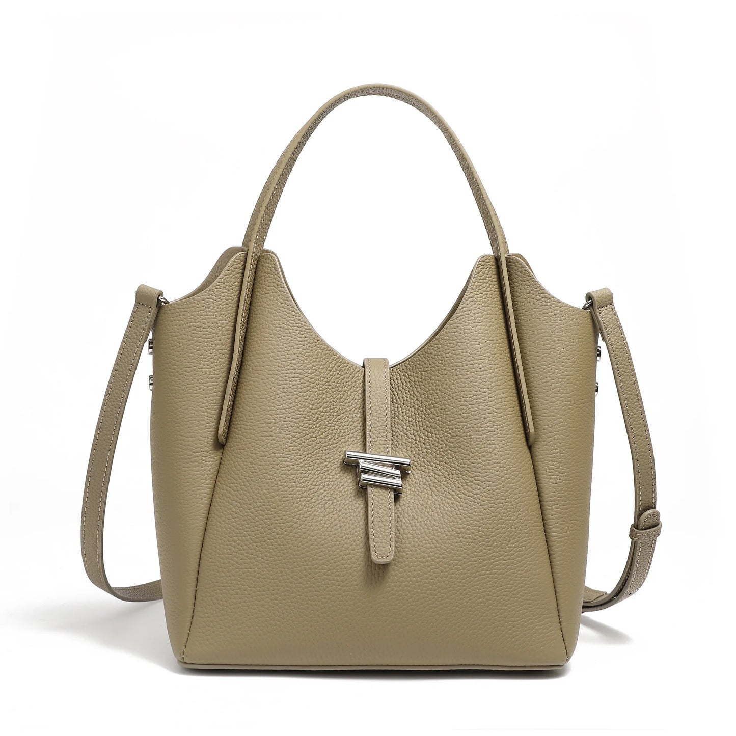 2025 Autumn Winter Genuine Leather Women Handbag Daily Commuter Tote Fashion Crossbody Bucket Bag