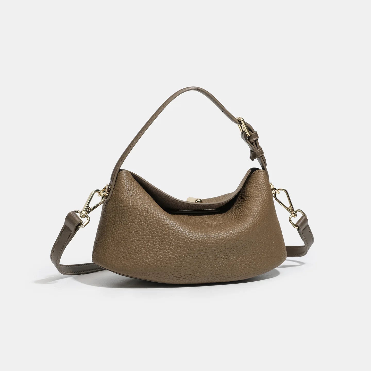 Spring Summer 2025 Genuine Leather Fashion First Layer Cowhide Simple Shoulder Crossbody Handbag Tote Bag