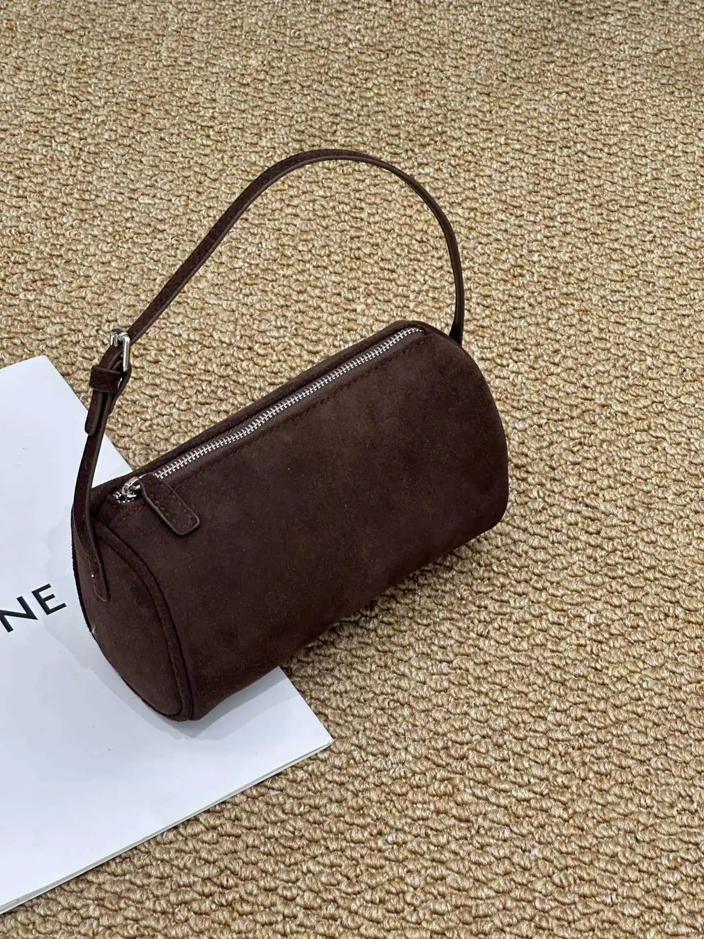 Matte Leather Women Handbag Autumn Winter Genuine Leather Shoulder Bag Minimalist Stylish Tote Bag New Trendy Fashion