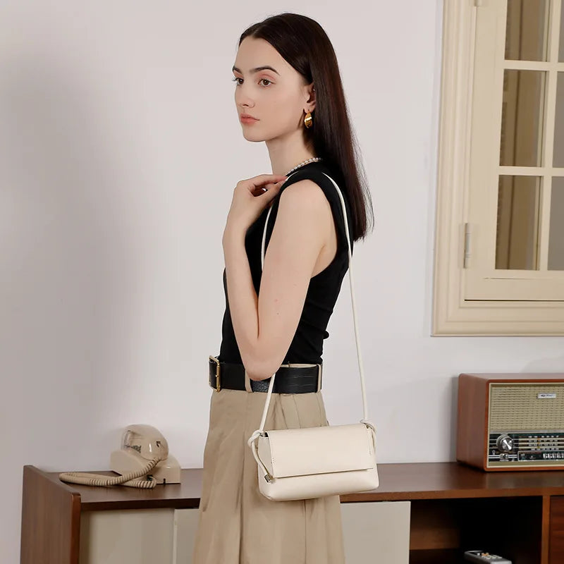 Genuine Leather Crossbody Bag for Women 2025 Fashion Soft Cowhide Shoulder Underarm Bag Small Trendy Handbag