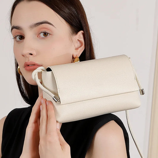 Genuine Leather Crossbody Bag for Women 2025 Fashion Soft Cowhide Shoulder Underarm Bag Small Trendy Handbag