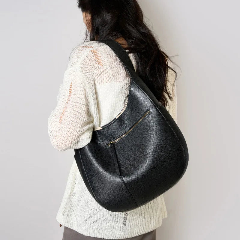 High Quality Genuine Leather Tote Bag Large Capacity Simple Shoulder Handbag for Women