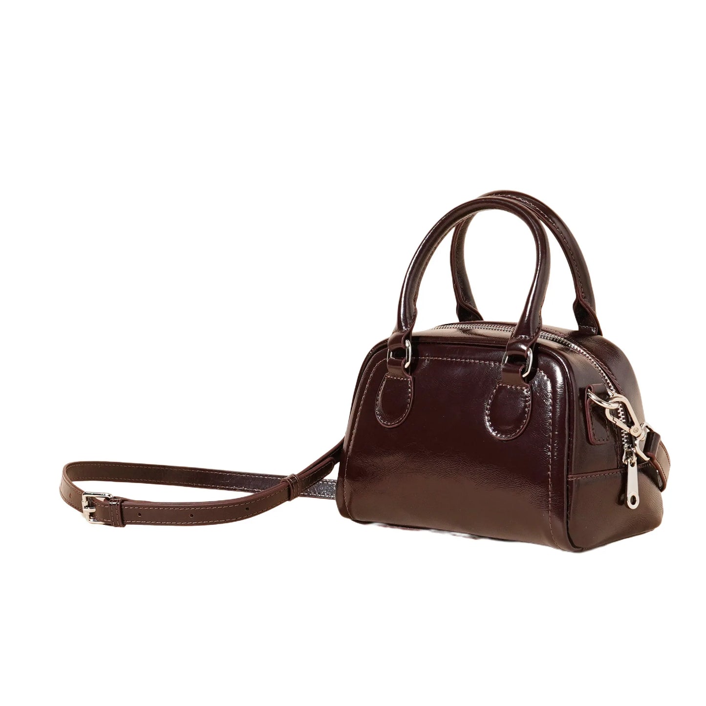 New Genuine Leather Minimalist Boston Bowling Bag High End Large Capacity Women Handbag Pillow Bag