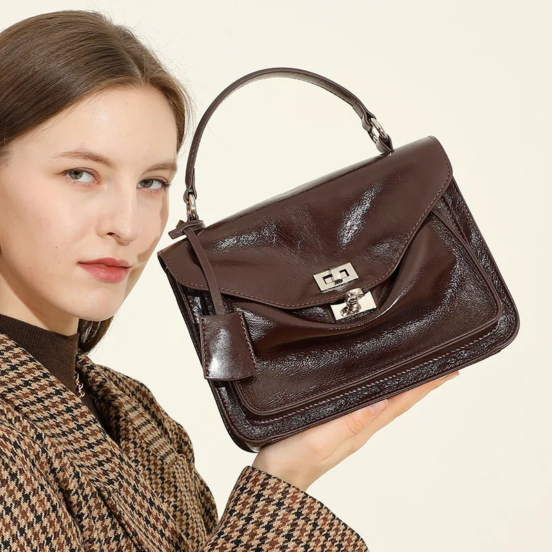 Genuine Leather Tote Satchel Shoulder Crossbody Messenger Bag for Women Large Capacity Handbag