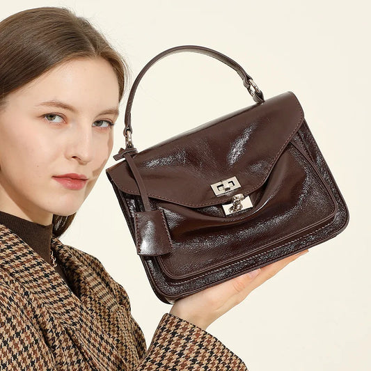 Genuine Leather Tote Satchel Shoulder Crossbody Messenger Bag for Women Large Capacity Handbag