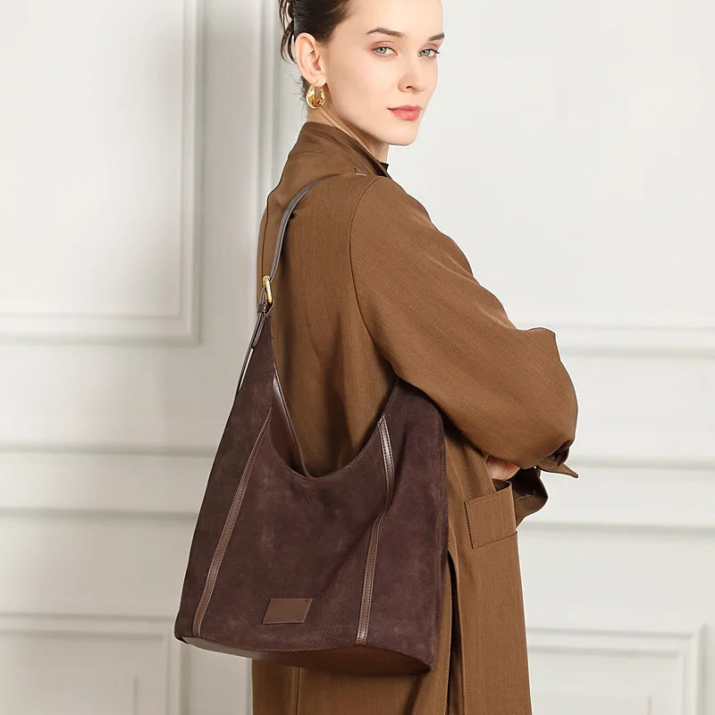 Women Large Tote Bag 2025 New Trend Genuine Leather Shoulder Underarm Bag Large Capacity Crossbody Satchel Handbag