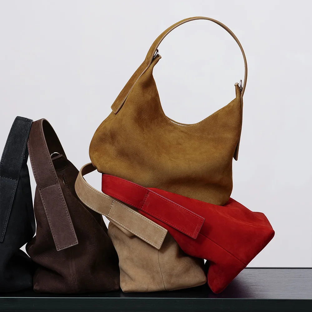 New Matte Leather Shoulder Bag Lunch Box Crossbody Genuine Leather Tote Handbag Luxury Women Bag 