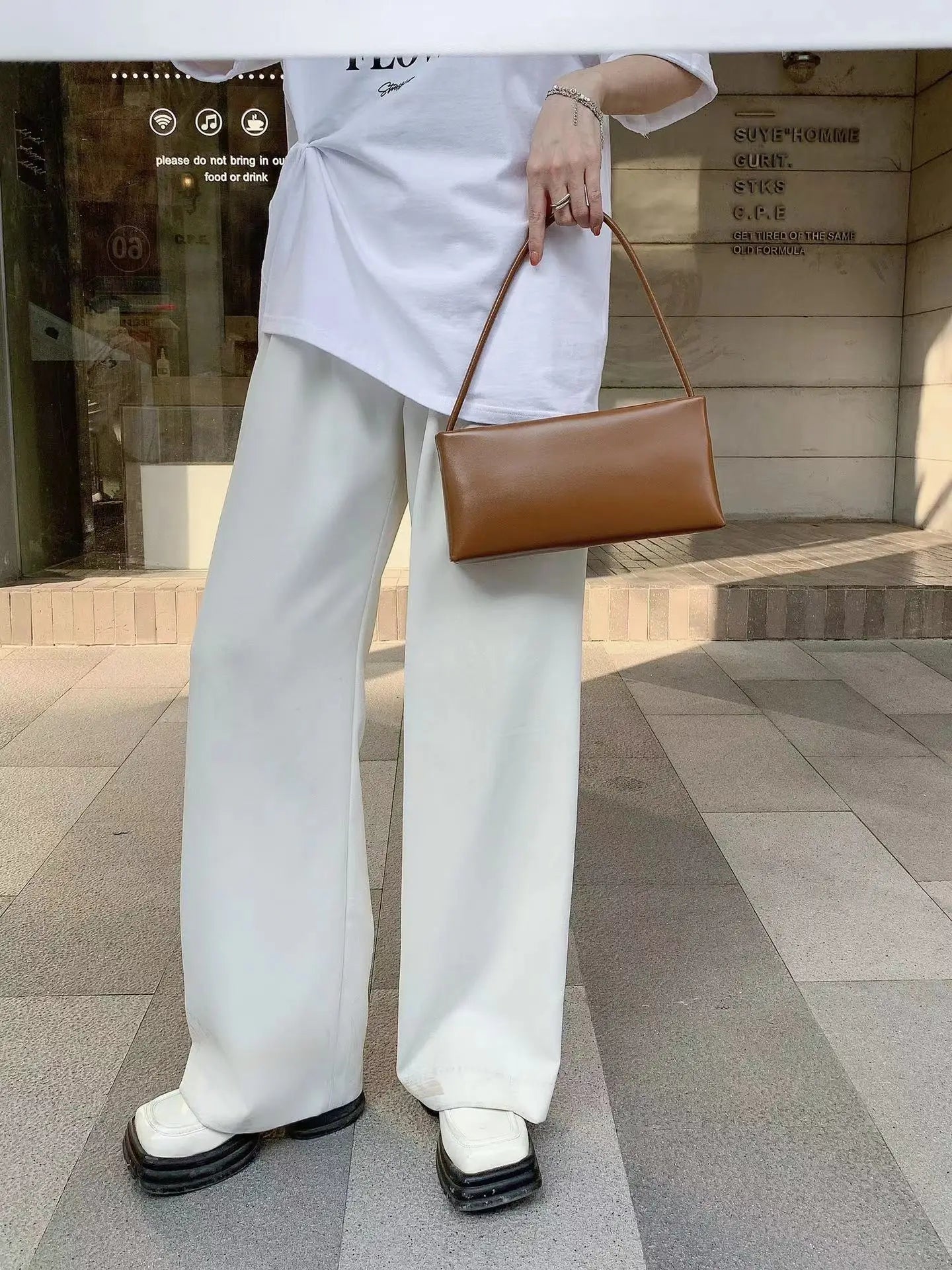 Vintage-Armtasche aus echtem Leder mit Ölwachs-Wachs-Optik, Damen, hochwertige Baguette-Schnittform, schlichte Schulter- und Umhängetasche 