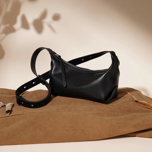 New Leather Dumpling Bag Small Designer Fashion Versatile Genuine Leather Shoulder Crossbody Bag 