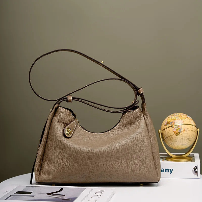 Genuine Leather Crossbody Bag Women's Cow Leather Handbag Shoulder Bag with Adjustable Shoulder Straps Matte Messenger Bags