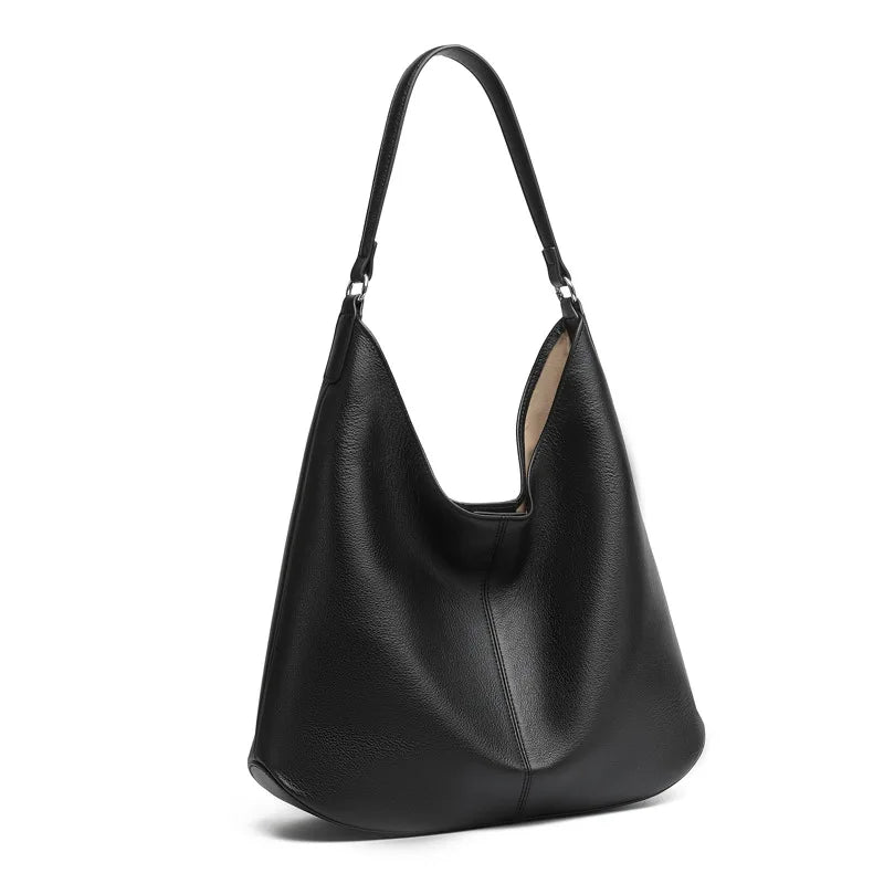 Women Leather Tote Bag Crossbody Shoulder Bag Minimalist Large Capacity Bucket Work Bag