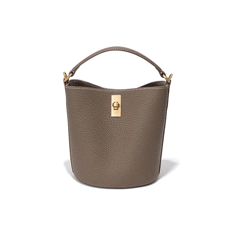 Hot Selling Genuine Leather Bucket Bag Luxury Shoulder Tote Large Capacity Vintage Crossbody Handbag for Women