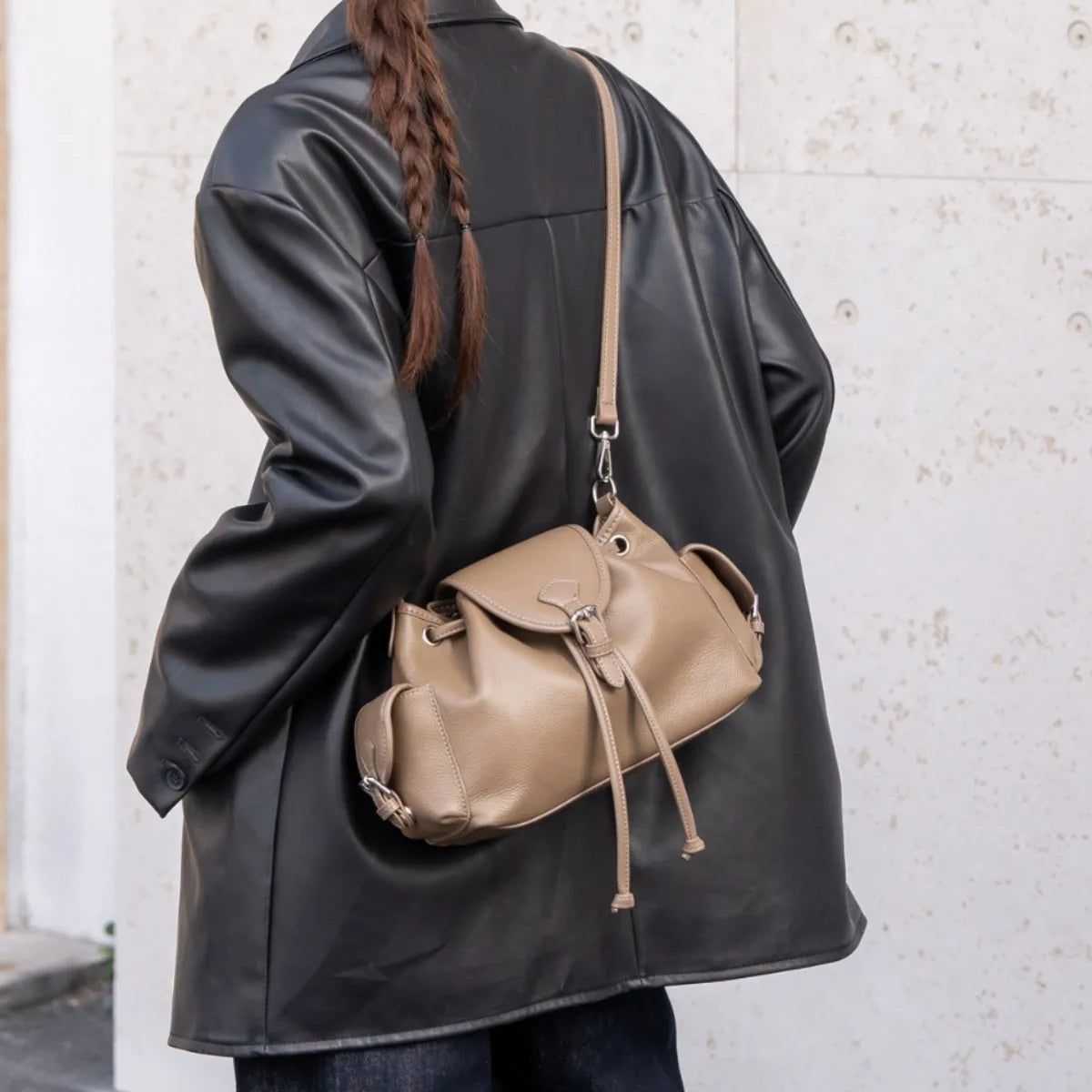 Genuine Leather Women Shoulder Bag Fashion Winter Tote Small Crossbody Underarm Bag Classic Versatile Design