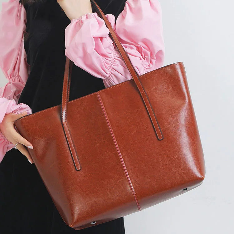 2025 New Women Handbag Large Capacity Tote Bag Fashion Leather Shoulder Bag for Work and Daily Use