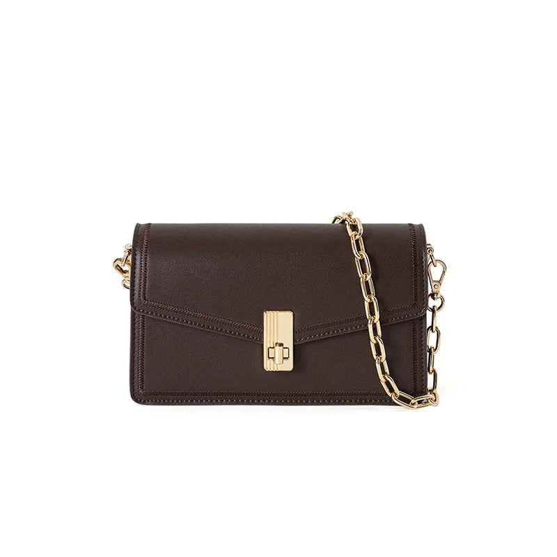 Fashion Versatile Work Small Square Bag Luxury Genuine Leather Women Handbag Shoulder Crossbody Phone Bag