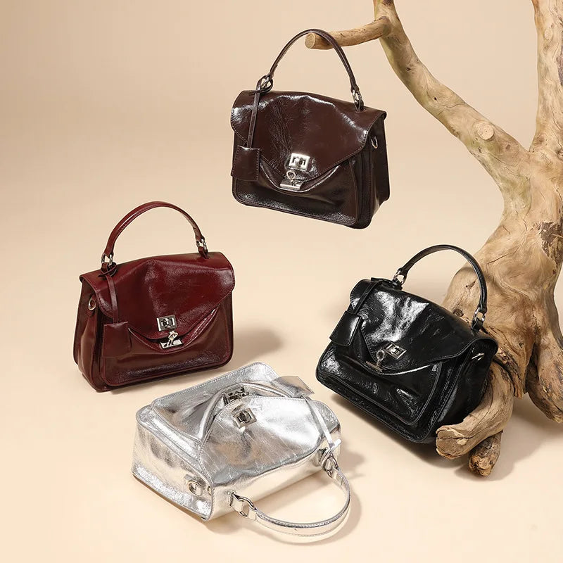 Genuine Leather Tote Satchel Shoulder Crossbody Messenger Bag for Women Large Capacity Handbag