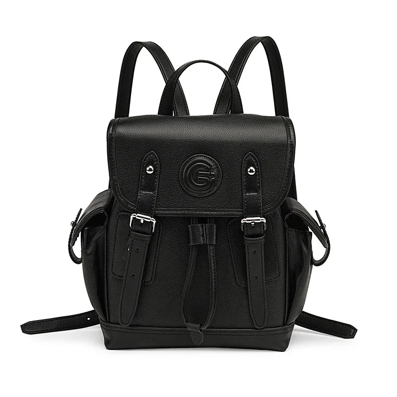 Genuine Leather Korean Style Women Backpack Anti-Theft Large Capacity Travel Shoulder Bag Handbag