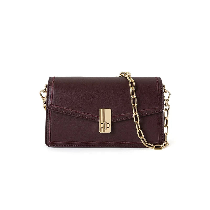 Fashion Versatile Work Small Square Bag Luxury Genuine Leather Women Handbag Shoulder Crossbody Phone Bag