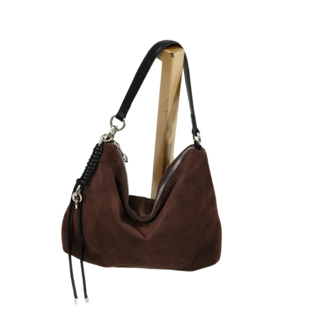 Genuine Leather Underarm Bag for Women 2025 Autumn Soft Suede Cowhide Shoulder Handbag Large Capacity Crossbody Bag