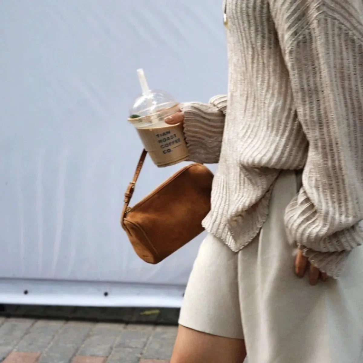 Matte Leather Women Handbag Autumn Winter Genuine Leather Shoulder Bag Minimalist Stylish Tote Bag New Trendy Fashion