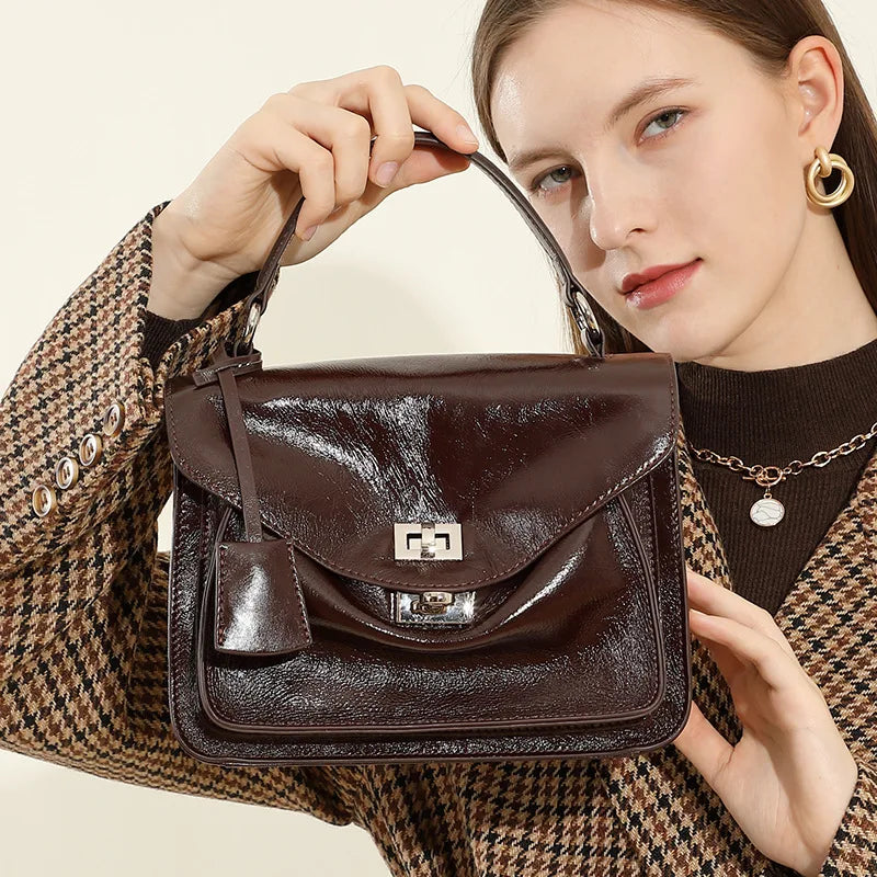 Genuine Leather Tote Satchel Shoulder Crossbody Messenger Bag for Women Large Capacity Handbag