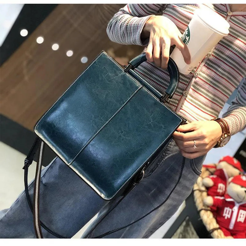 Genuine Leather Large Women Bag 2025 New Tote Handbag Retro Big Capacity Shoulder Bag for Work