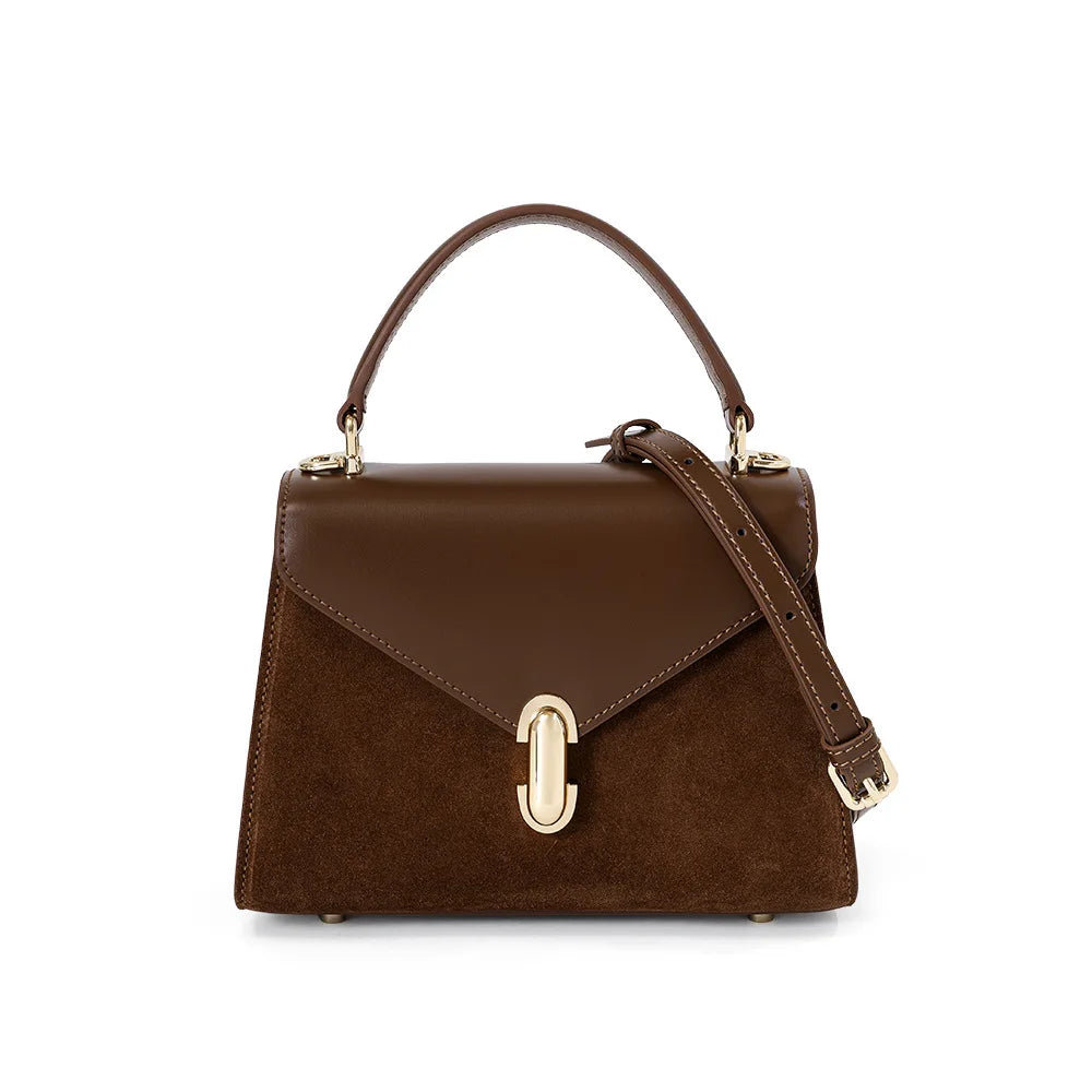 Korean Style Handbag Small Shoulder Bag New Luxury Feel Commuter Minimalist Crossbody Small Square Genuine Leather Women Bag