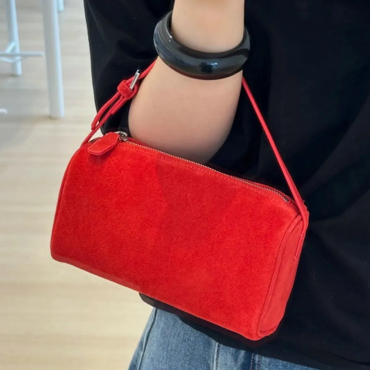 Matte Leather Women Handbag Autumn Winter Genuine Leather Shoulder Bag Minimalist Stylish Tote Bag New Trendy Fashion