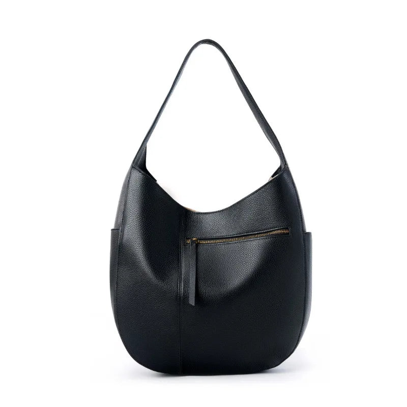 High Quality Genuine Leather Tote Bag Large Capacity Simple Shoulder Handbag for Women